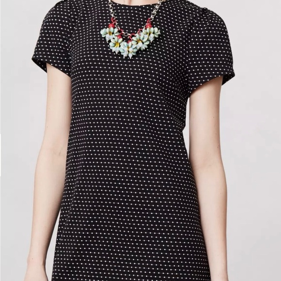 Maeve Tops - Maeve Black Tunic with White Micro Polka Dots | L